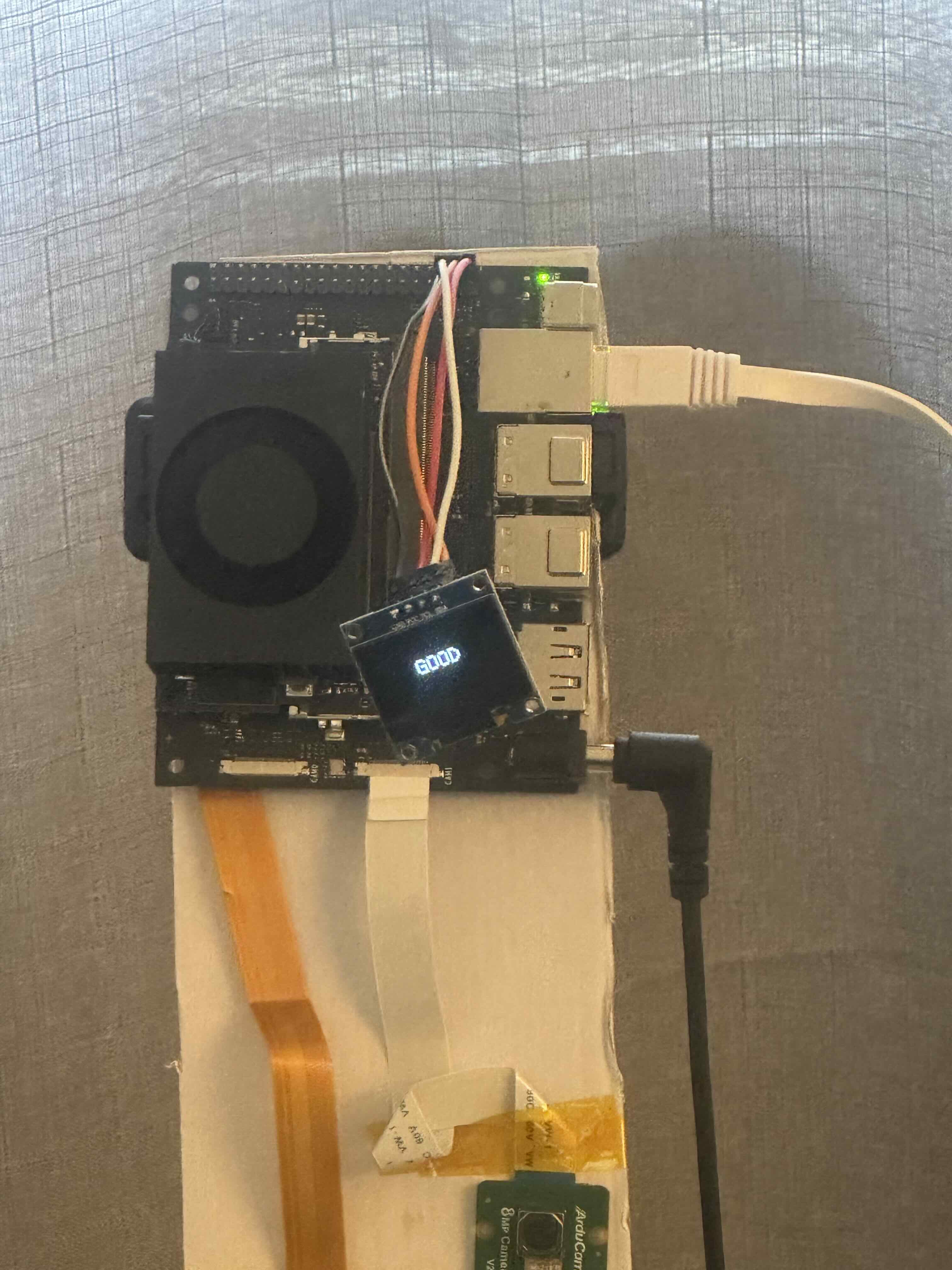 Jetson Orin Nano with an IMX219 camera and status display